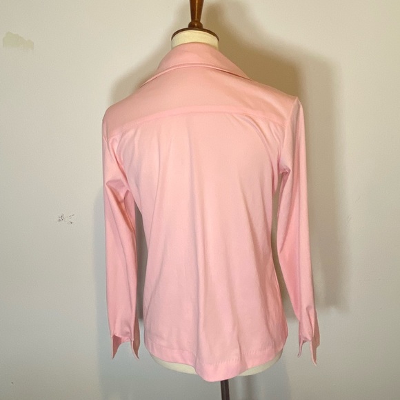 70s VTG Daggar Collar Pink Button Down - Picture 5 of 7